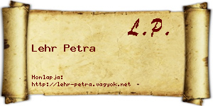 Lehr Petra névjegykártya